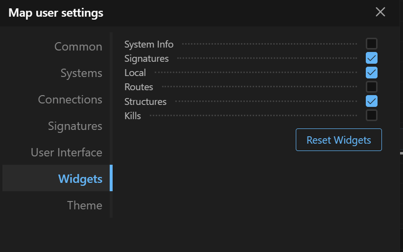Enable Structures Widget Enabling the Structures Widget